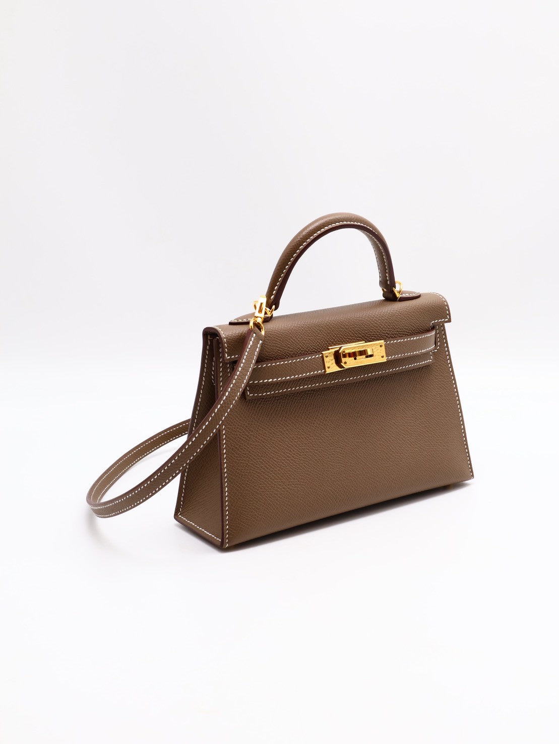HERMES Mini kelly ll - 灰金 U