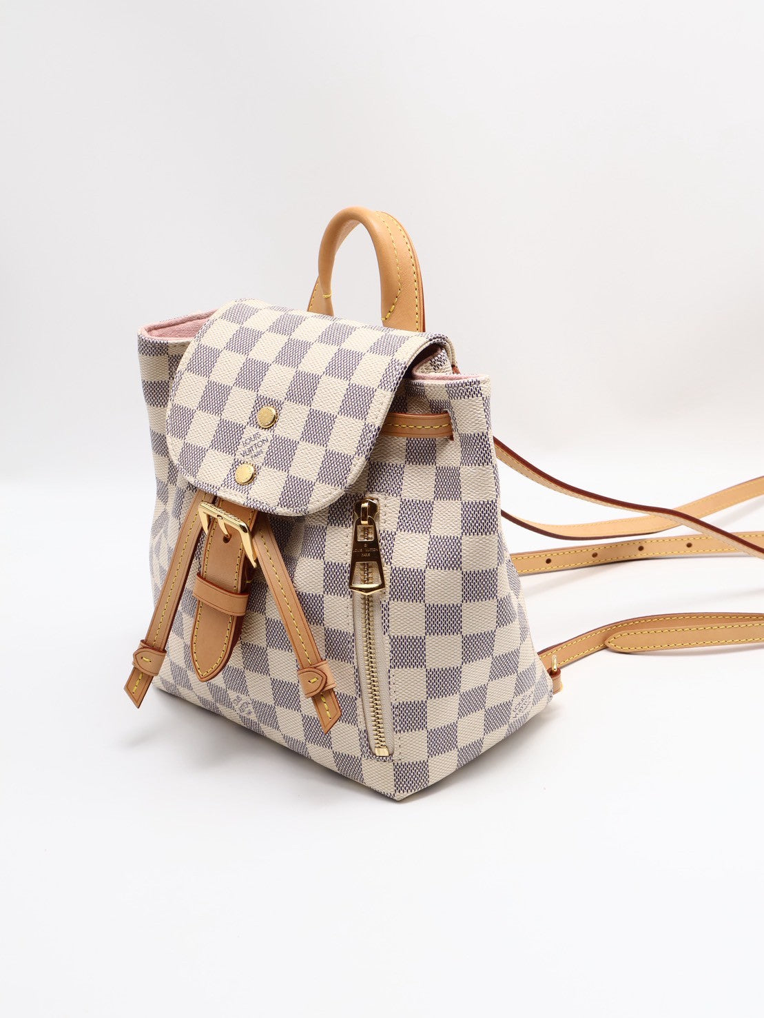 LOUIS VUITTON 白棋盤格小後背包