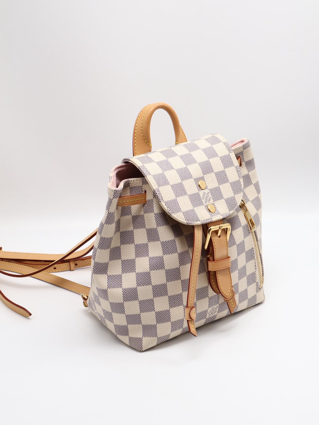 LOUIS VUITTON 白棋盤格小後背包