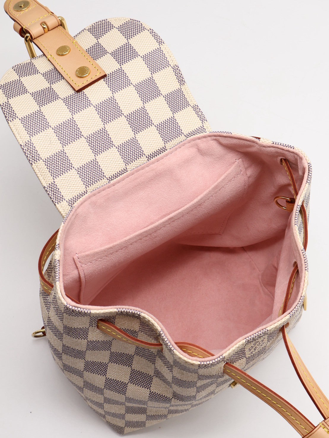LOUIS VUITTON 白棋盤格小後背包