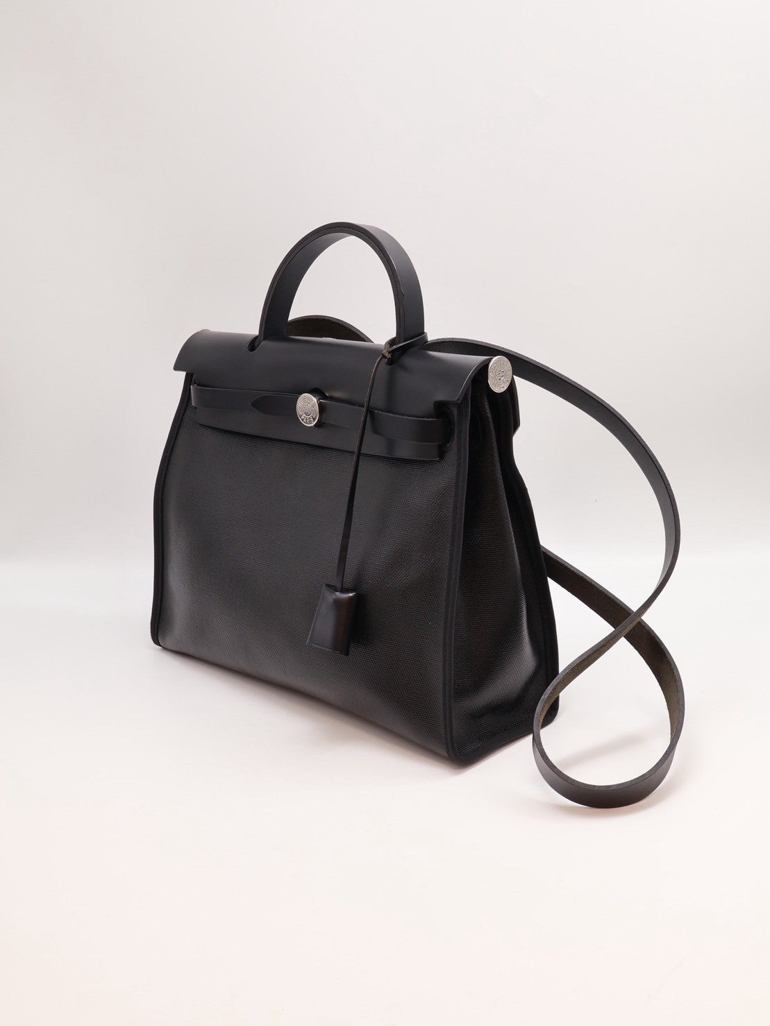 HERMES Herbag zip 31 - 防水帆布黑銀 X