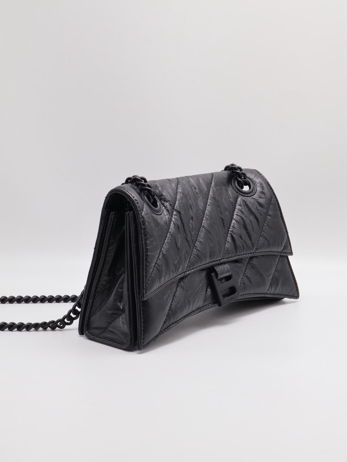 Balenciaga Crush小牛皮沙漏包 - 小號So black