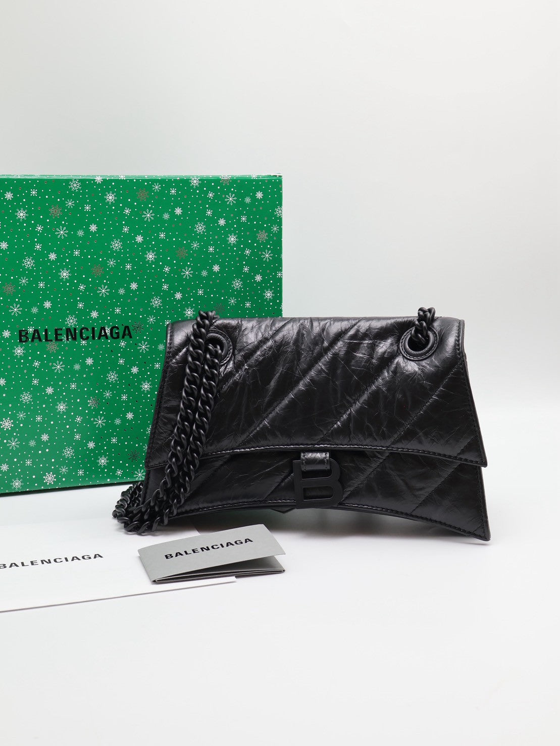 Balenciaga Crush小牛皮沙漏包 - 小號So black