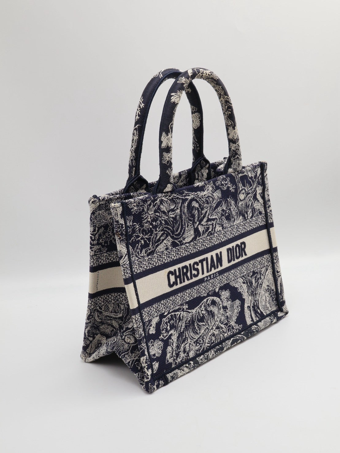 DIOR 刺繡動物園Tote - 小號深藍