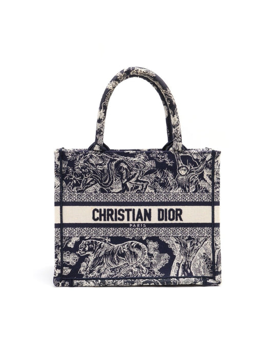 DIOR 刺繡動物園Tote - 小號深藍