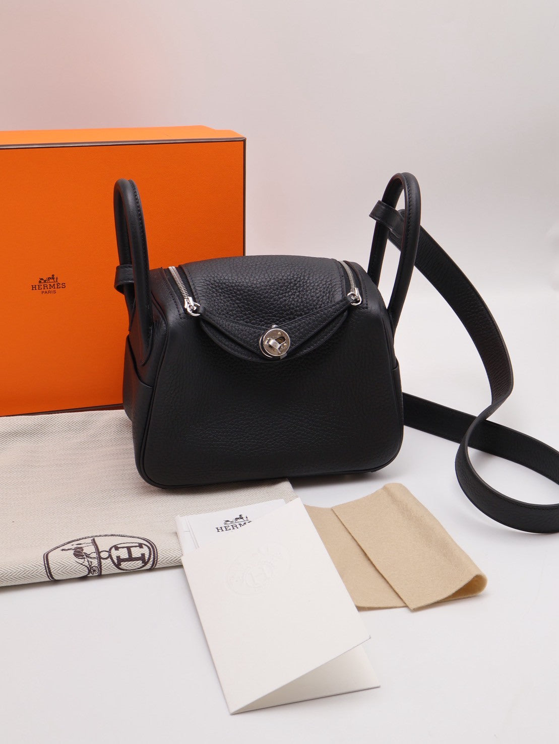HERMES Mini lindy - 黑銀
