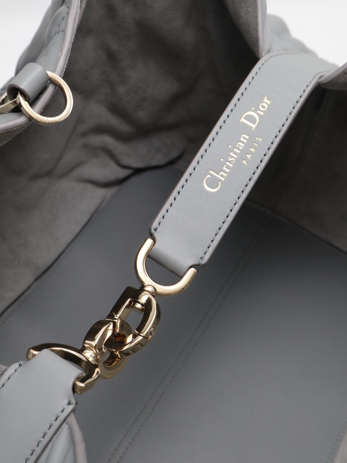 DIOR Toujours小牛皮托特包 - 大號灰金