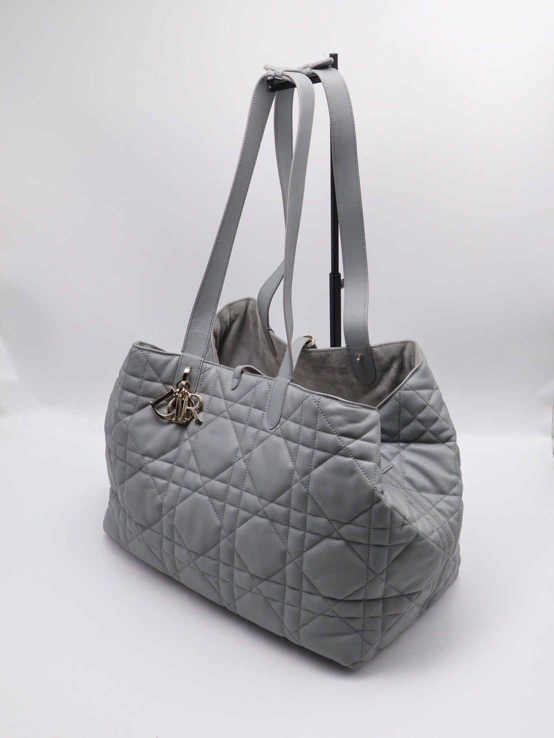 DIOR Toujours小牛皮托特包 - 大號灰金