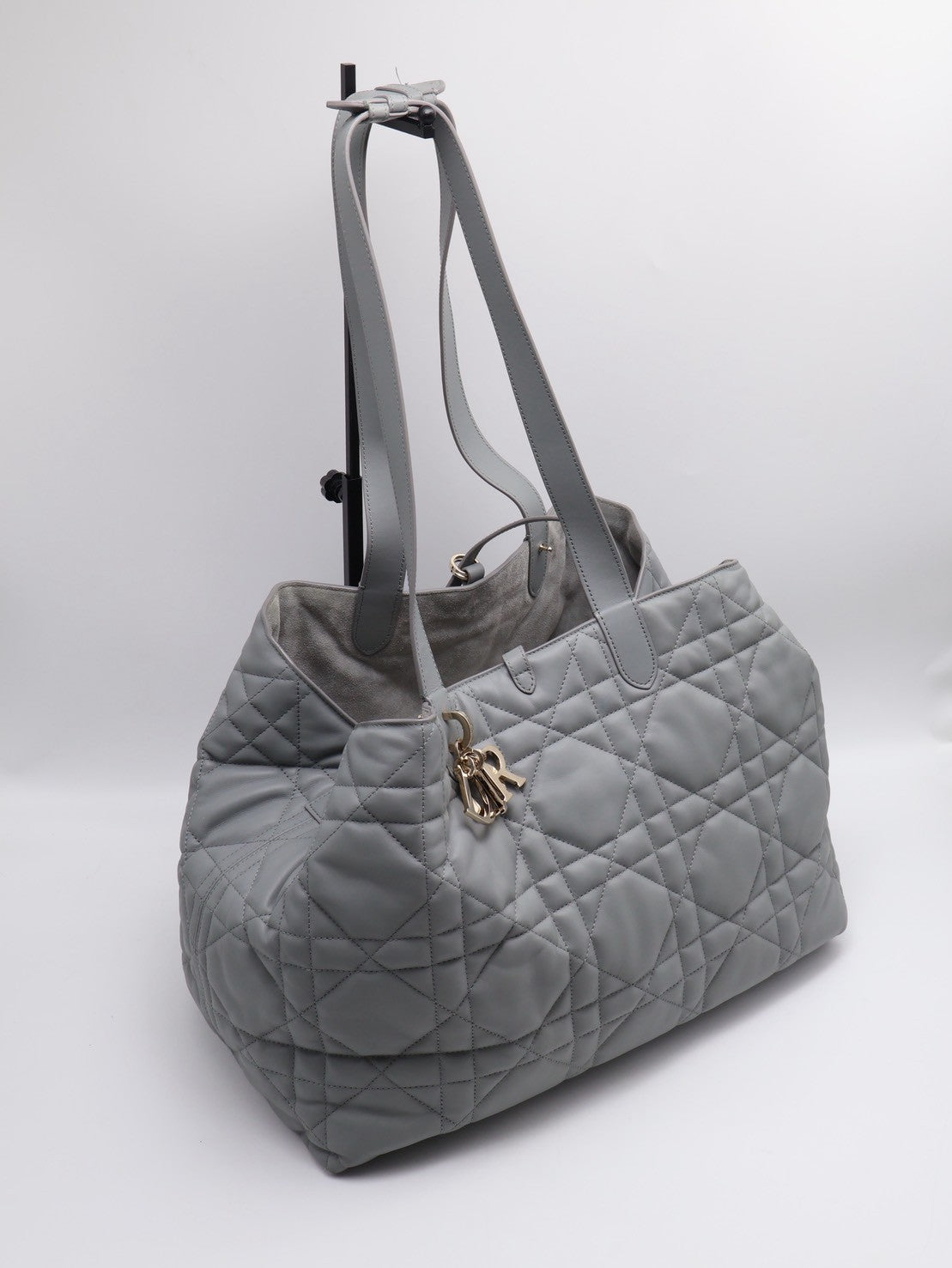 DIOR Toujours小牛皮托特包 - 大號灰金