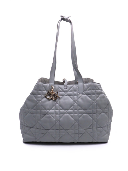 DIOR Toujours小牛皮托特包 - 大號灰金