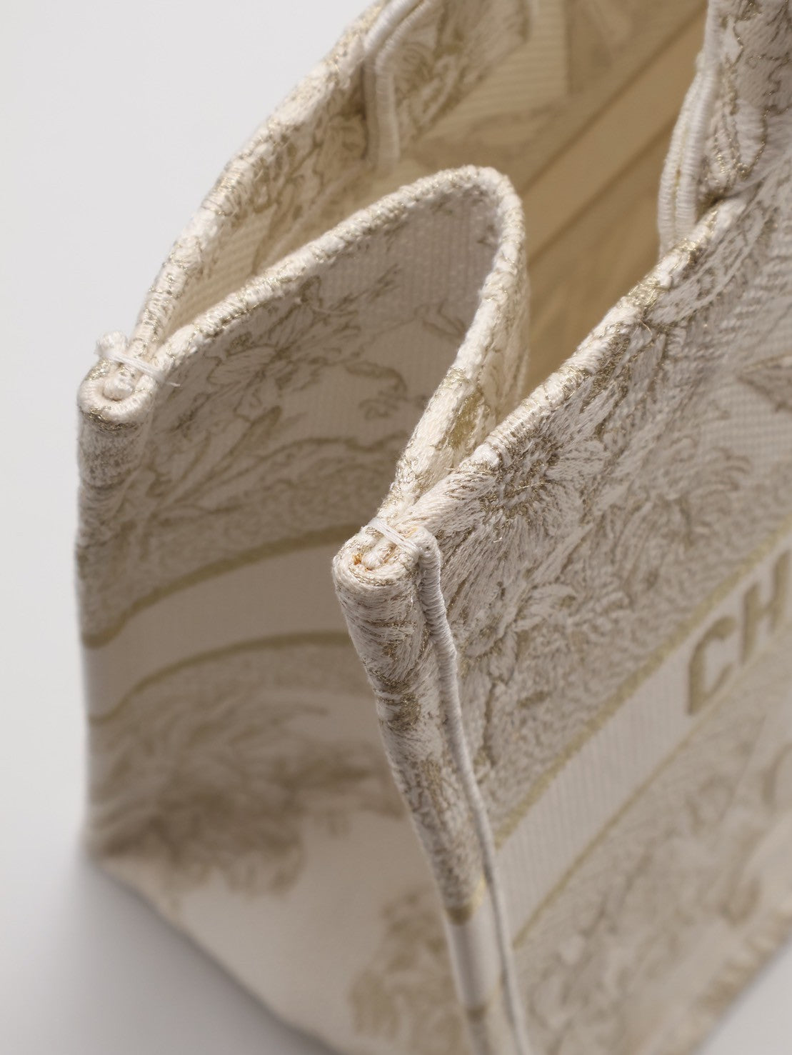 DIOR 刺繡無限夢境Tote - 中號白金