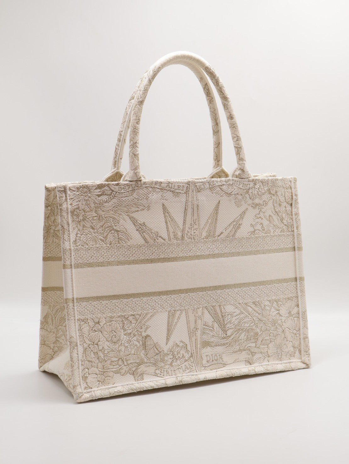 DIOR 刺繡無限夢境Tote - 中號白金