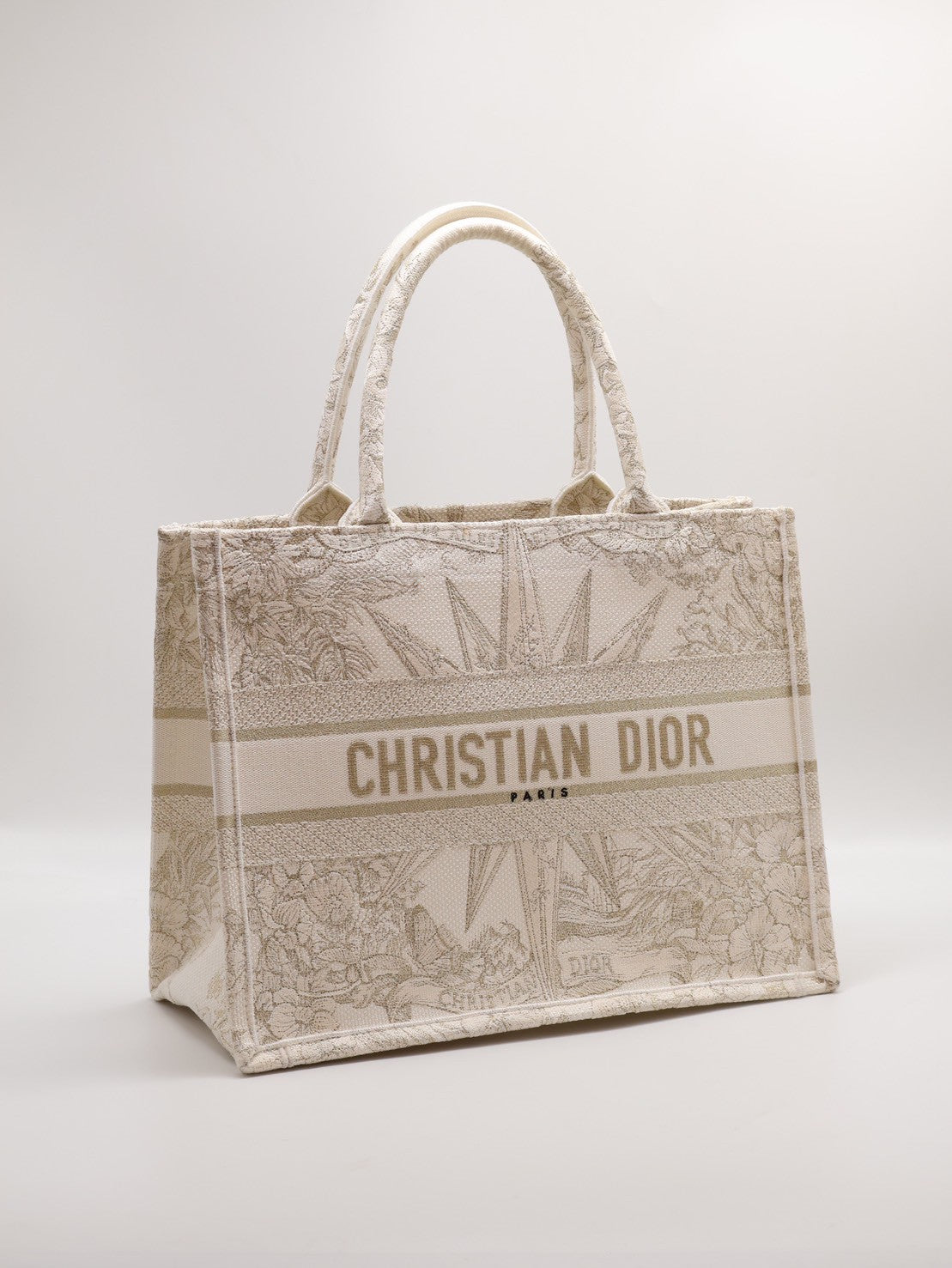 DIOR 刺繡無限夢境Tote - 中號白金