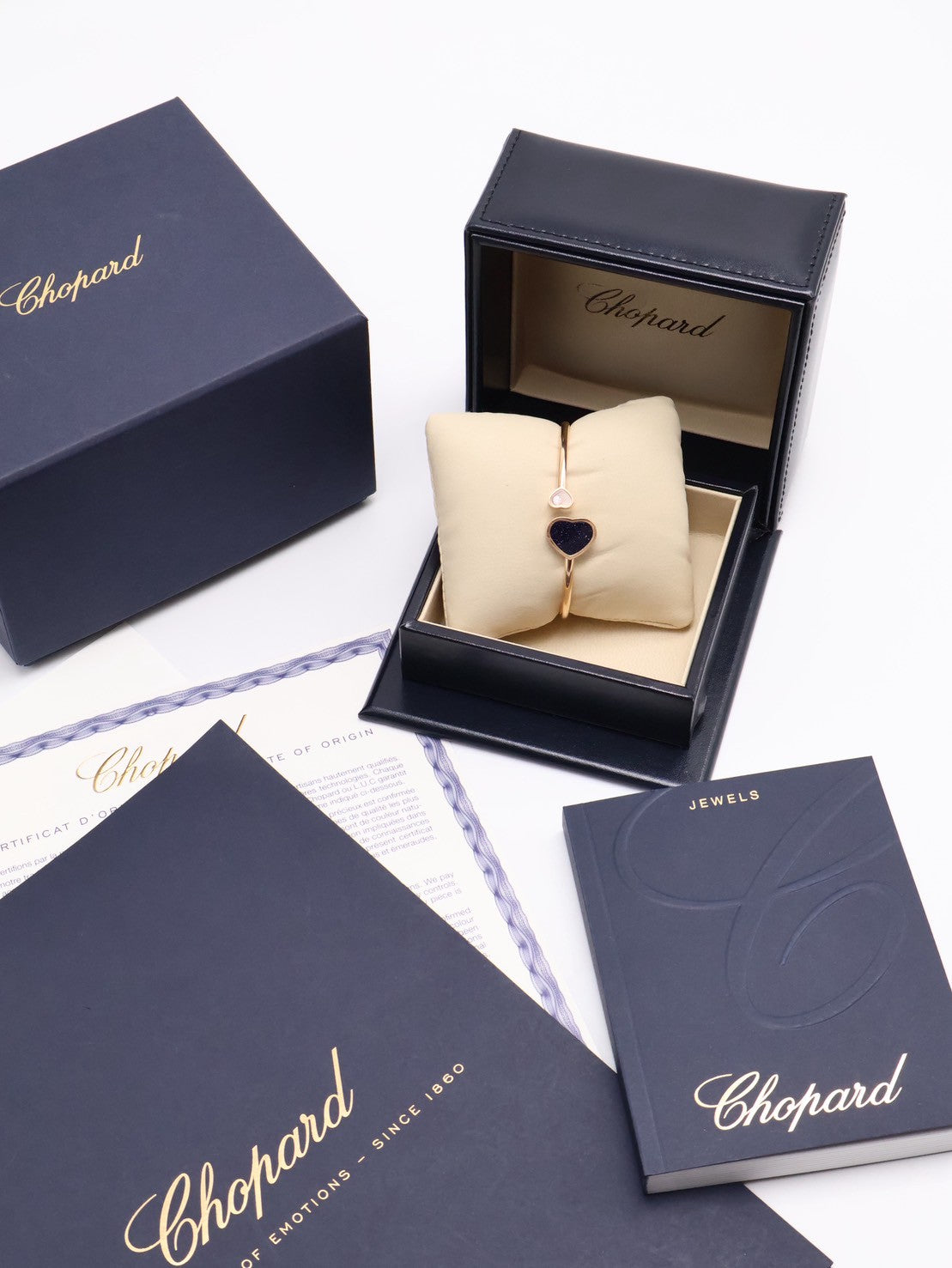 Chopard Happy hearts18K玫瑰金東陵石手環- XS 0.05carat