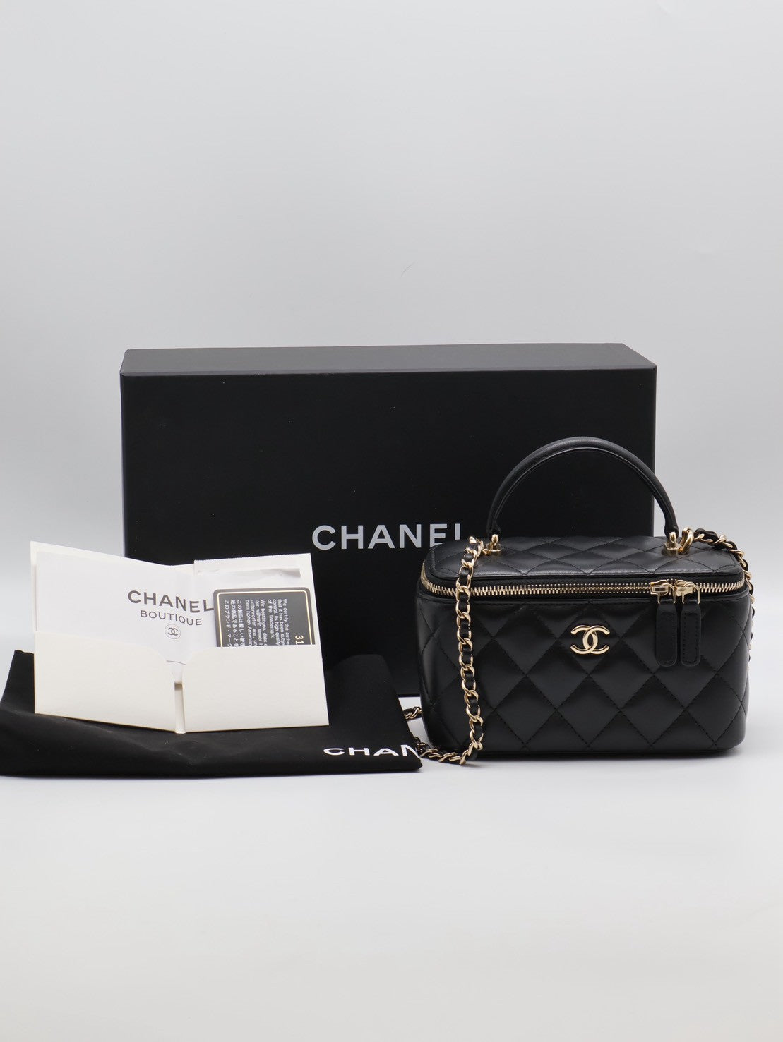 CHANEL Handle長盒子 - 黑金31開