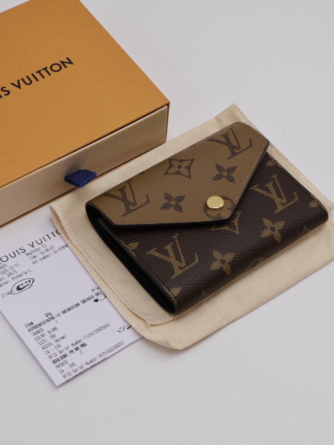 LOUIS VUITTON Victorine信封三折短夾 - 拚色