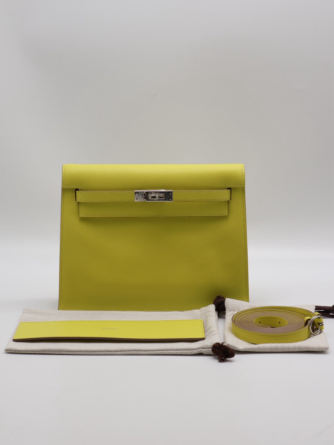 HERMES Kelly danse ll - Lime 9R 檸檬黃銀 Z