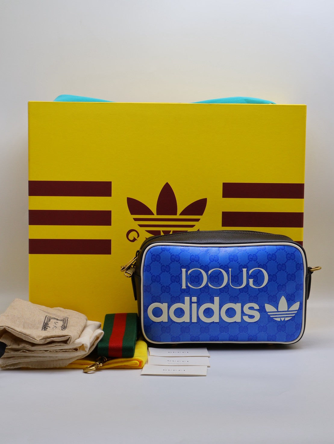GUCCI x Adidas聯名款相機包 - 藍