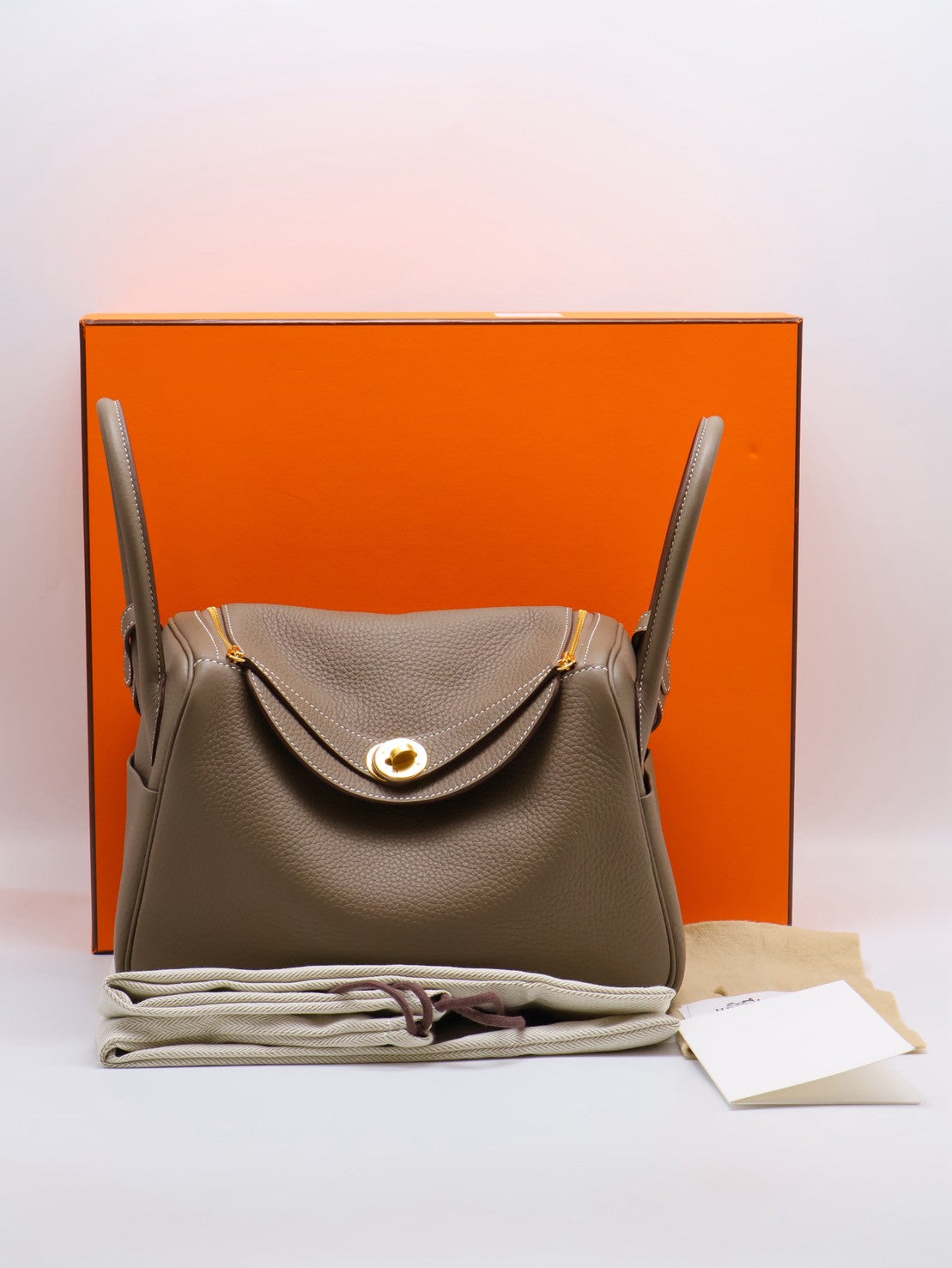 HERMES Lindy 26 - Etoupe 18 大象灰金 K