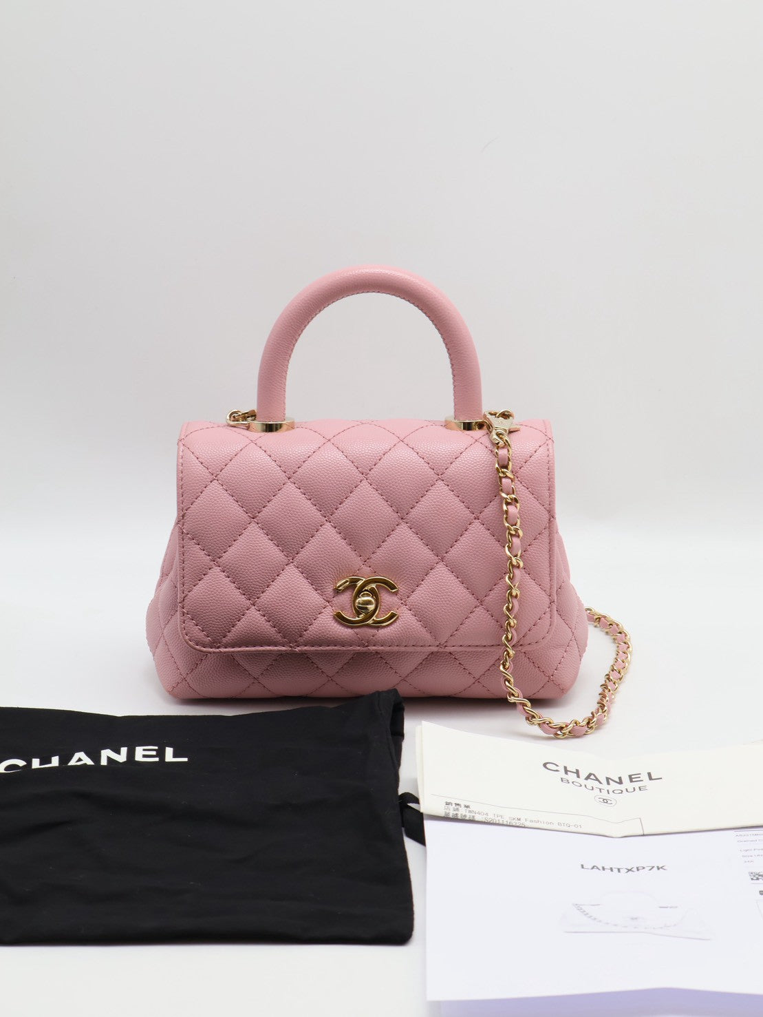 CHANEL Coco handle - mini粉金
