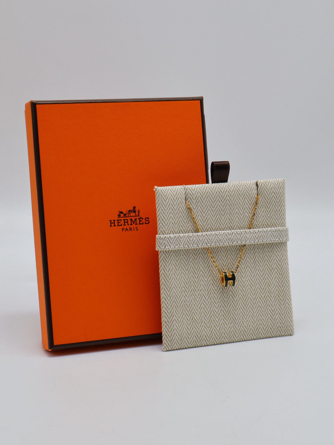 HERMES Mini pop H項鍊 - 松柏綠金
