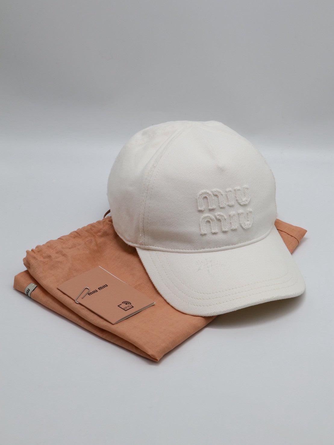 Miu Miu 刺繡休閒棒球帽 - S 白