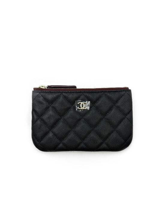 CHANEL 經典一字拉鍊零錢包 - 黑金
