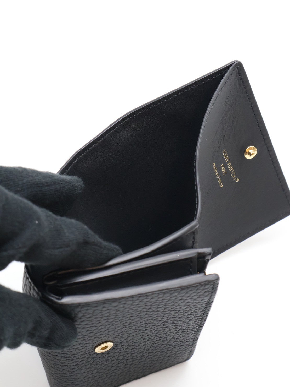 LOUIS VUITTON Capucines Tiny雙折短夾 - 黑金