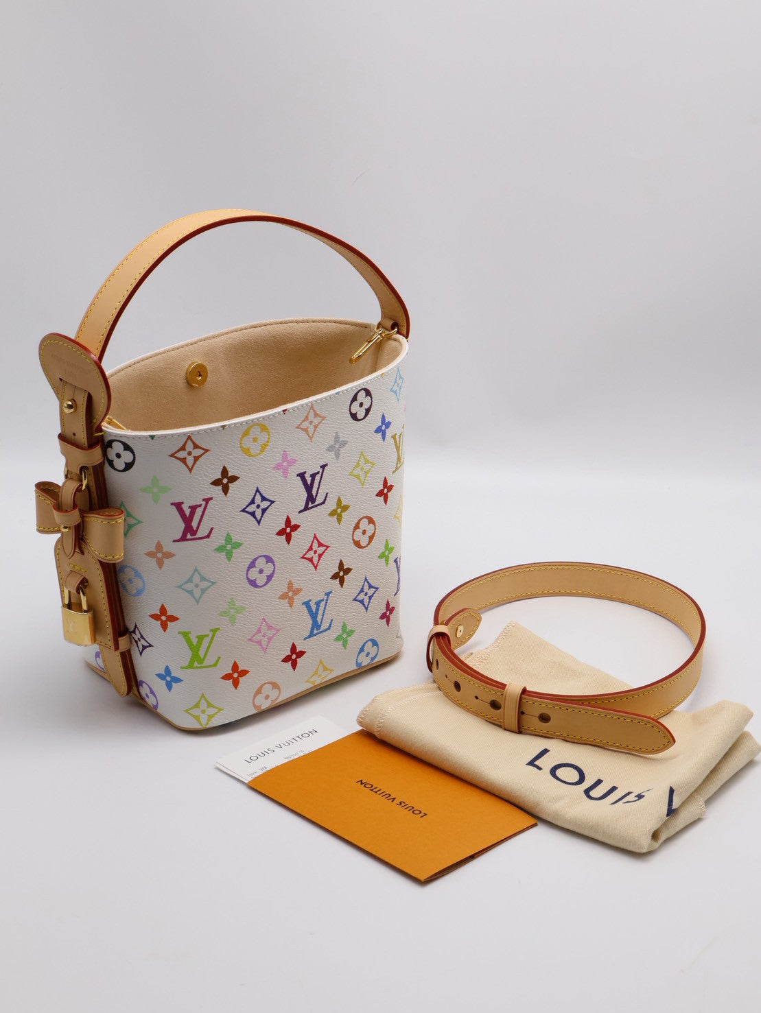 LOUIS VUITTON x 村上隆聯名款All in BB水桶包 - 白三彩