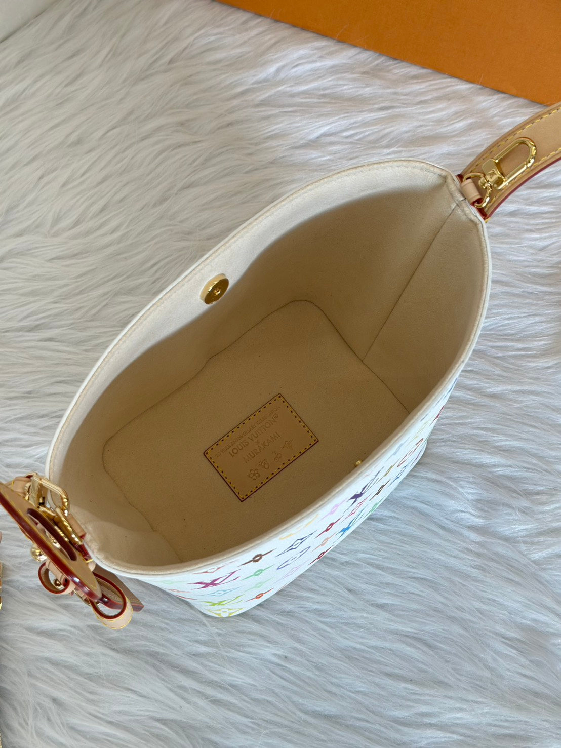 LOUIS VUITTON x 村上隆聯名款All in BB水桶包 - 白三彩