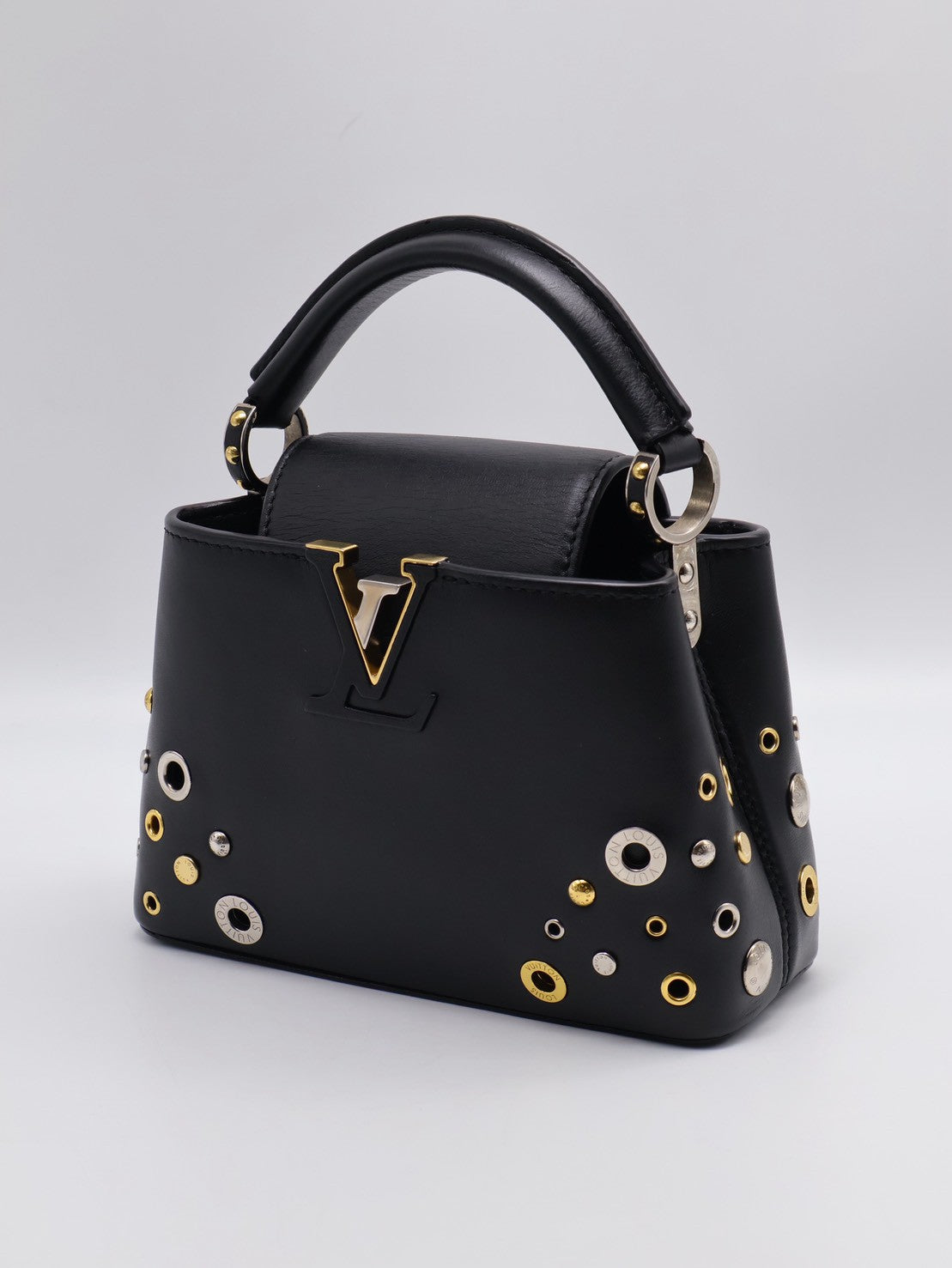 LOUIS VUITTON Capucines 鉚釘限量款 - mini黑