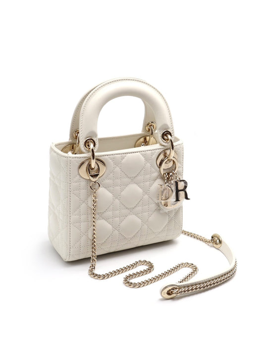 DIOR Lady dior藤格紋黛妃包 - mini白金