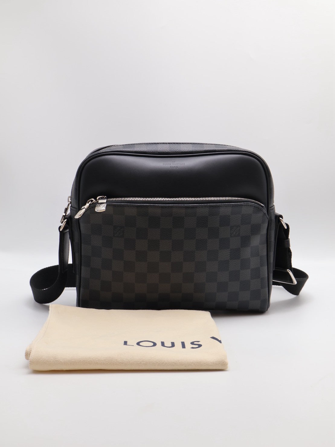 LOUIS VUITTON Dayton棋盤格記者包 - 小號黑