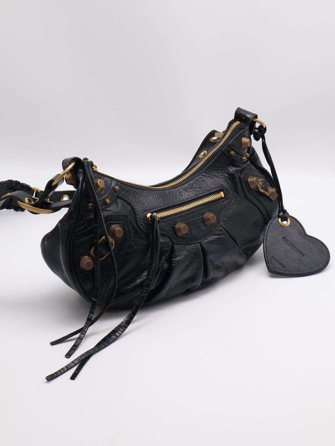 Balenciaga Le cagole半月機車包 - S黑金