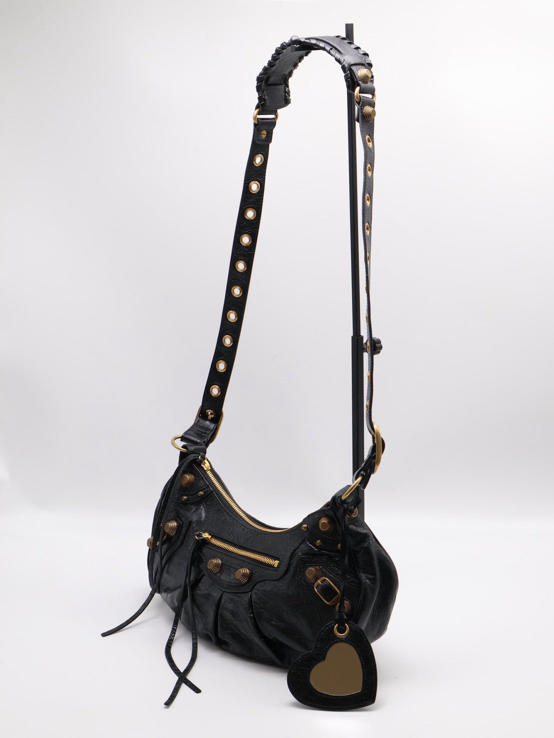 Balenciaga Le cagole半月機車包 - S黑金