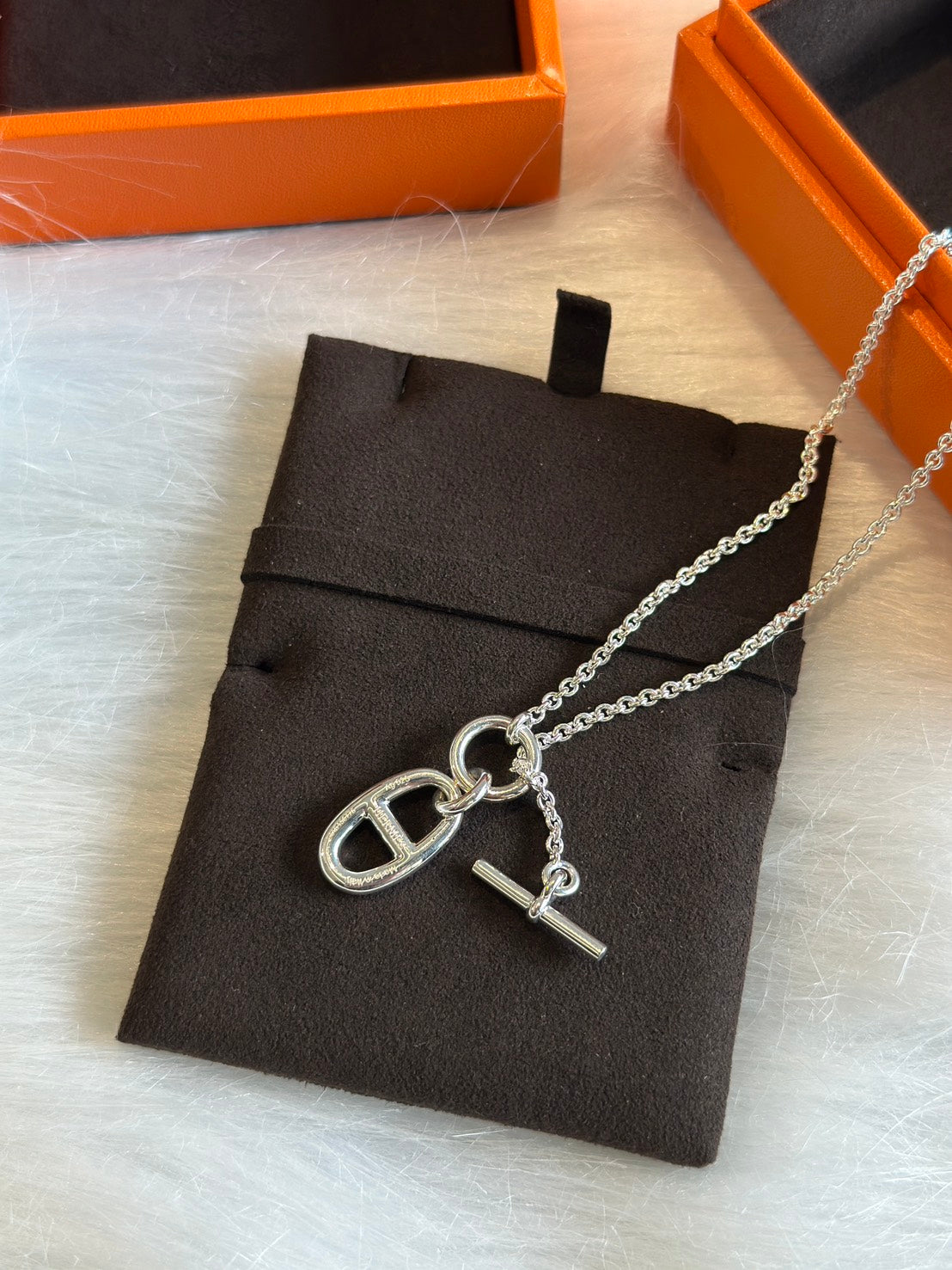 HERMES Chaine d'ancre豬鼻子OT釦項鍊