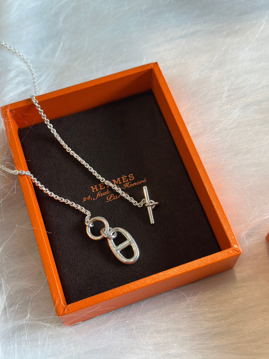 HERMES Chaine d'ancre豬鼻子OT釦項鍊
