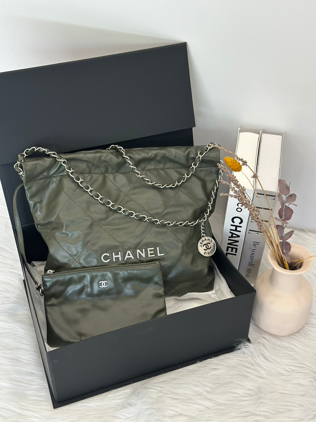 CHANEL 22 Bag - 小號古巴綠銀