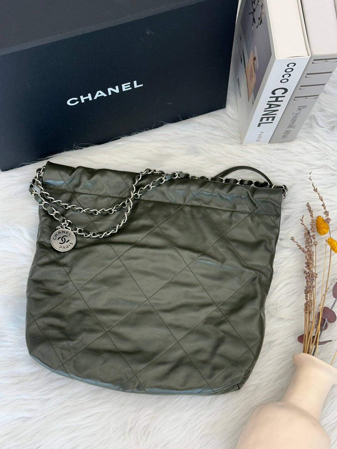 CHANEL 22 Bag - 小號古巴綠銀