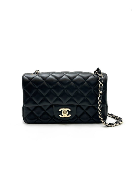 CHANEL 經典口蓋包 Mini CF20 -  黑金