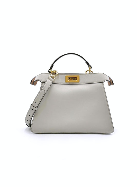 FENDI Peekaboo petite 手提包 - 小號淺灰