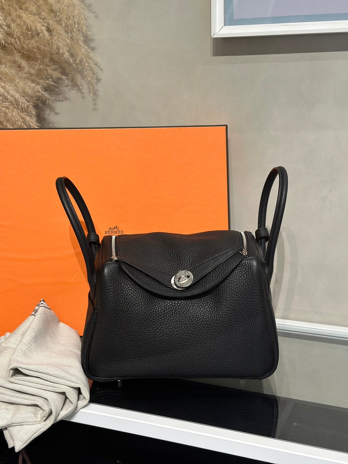 HERMES Lindy 26 - Noir 89 黑銀 U
