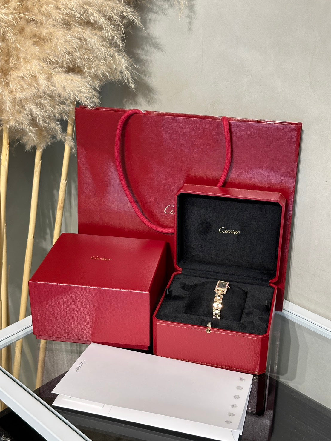 Cartier Tank Americaine 18K玫瑰金鑽石腕錶 - Mini