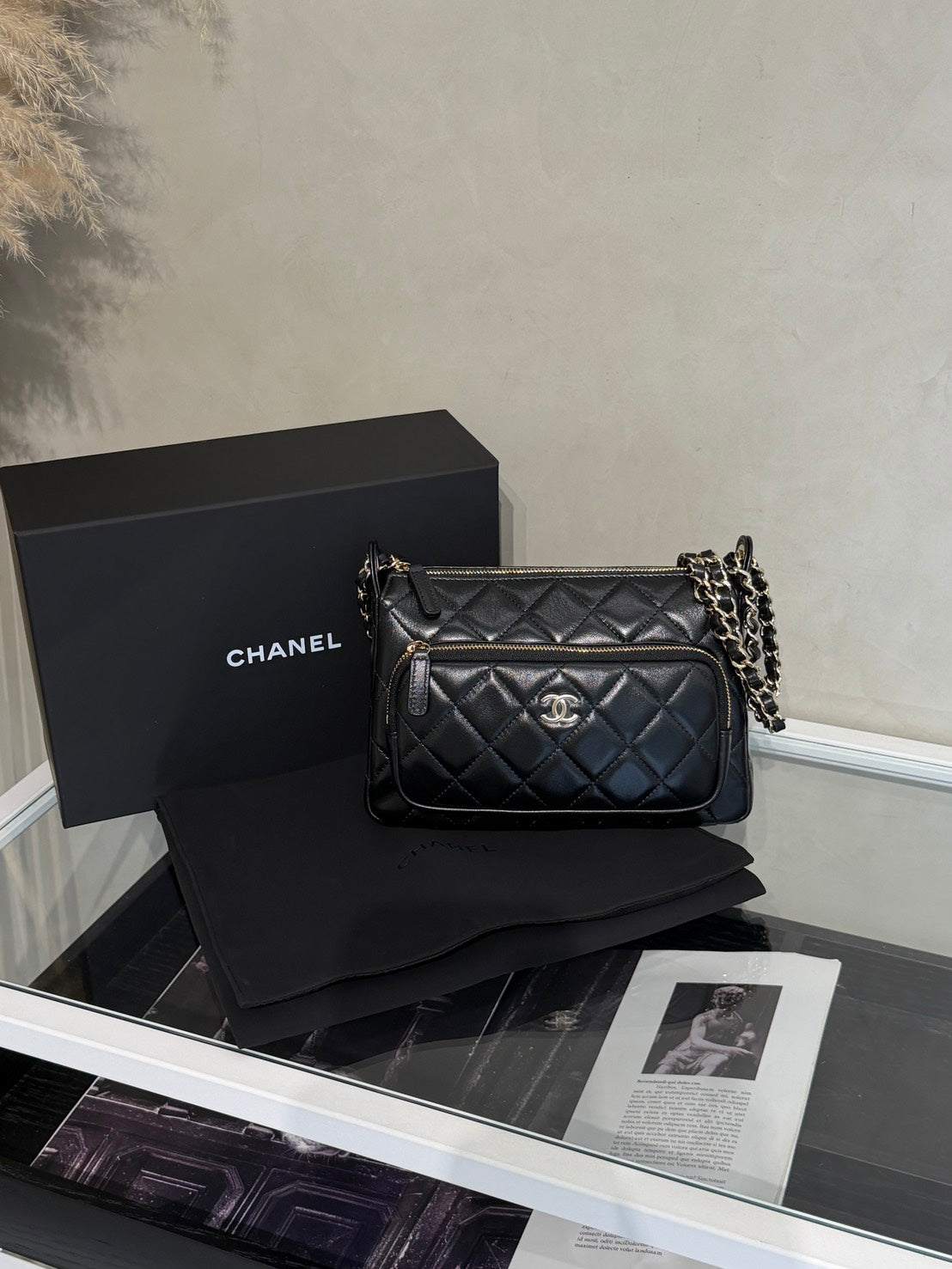 CHANEL 26P雙鍊條相機包 - 黑金