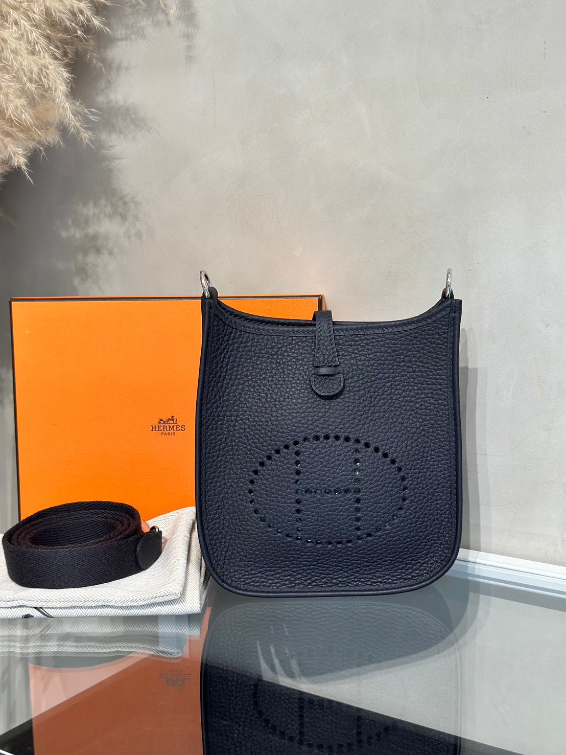 HERMES Mini Evelyne - Caban 3Y 水冰藍銀 B