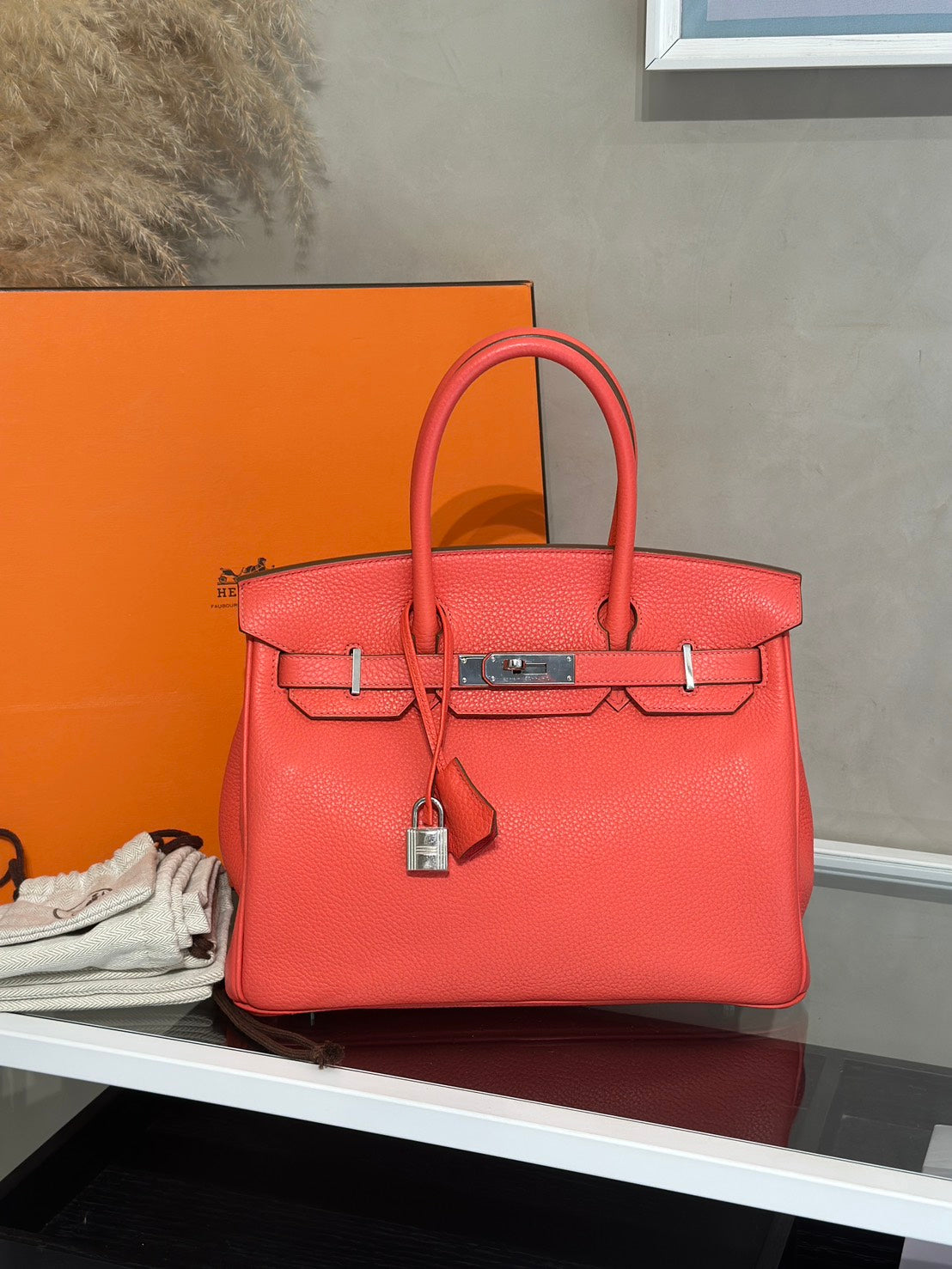 HERMES Birkin 30 - Rose Texas 0E 德克薩斯粉銀 🅁