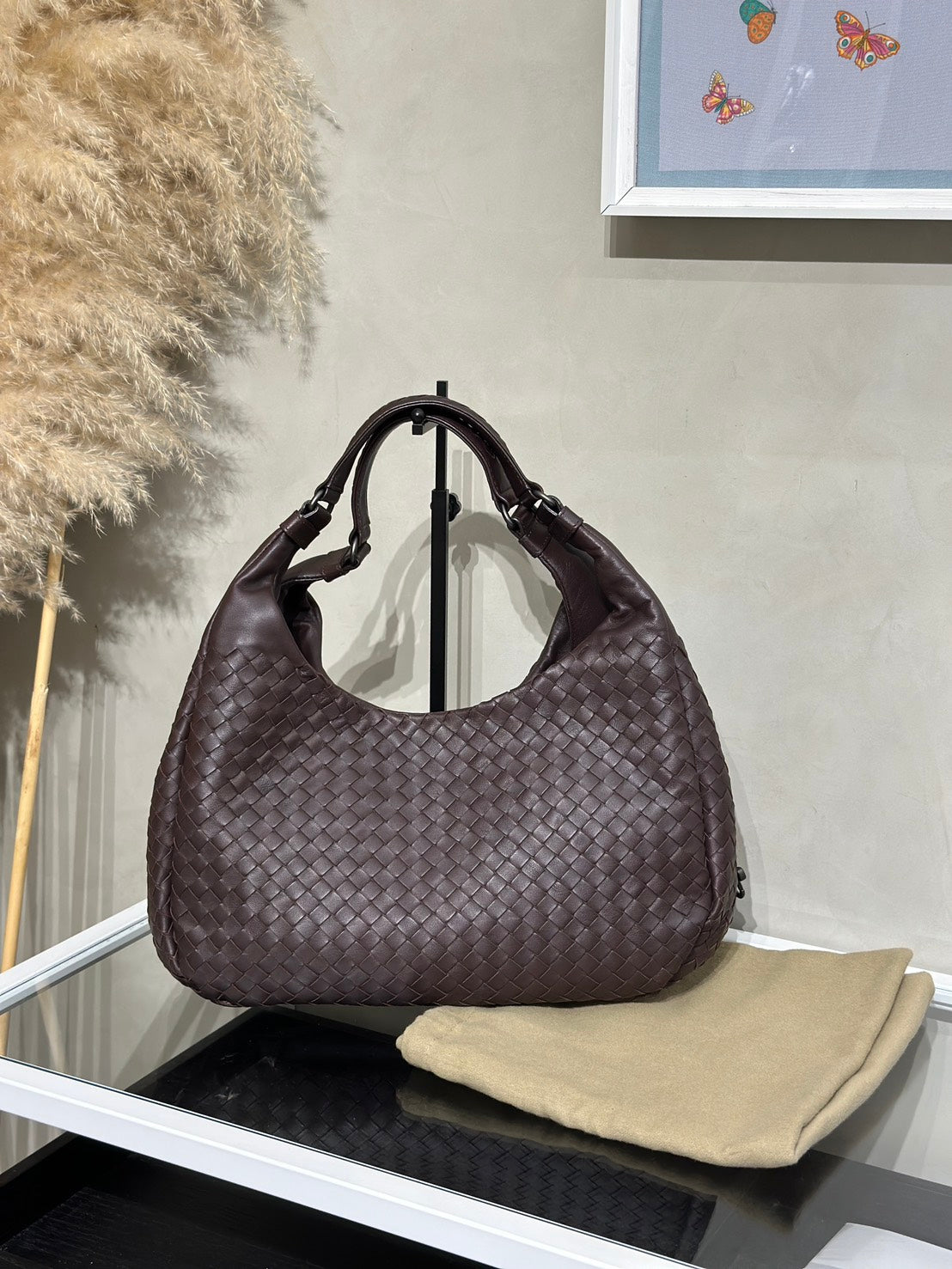 BOTTEGA VENETA Intrecciato Campana單肩包 -咖啡棕