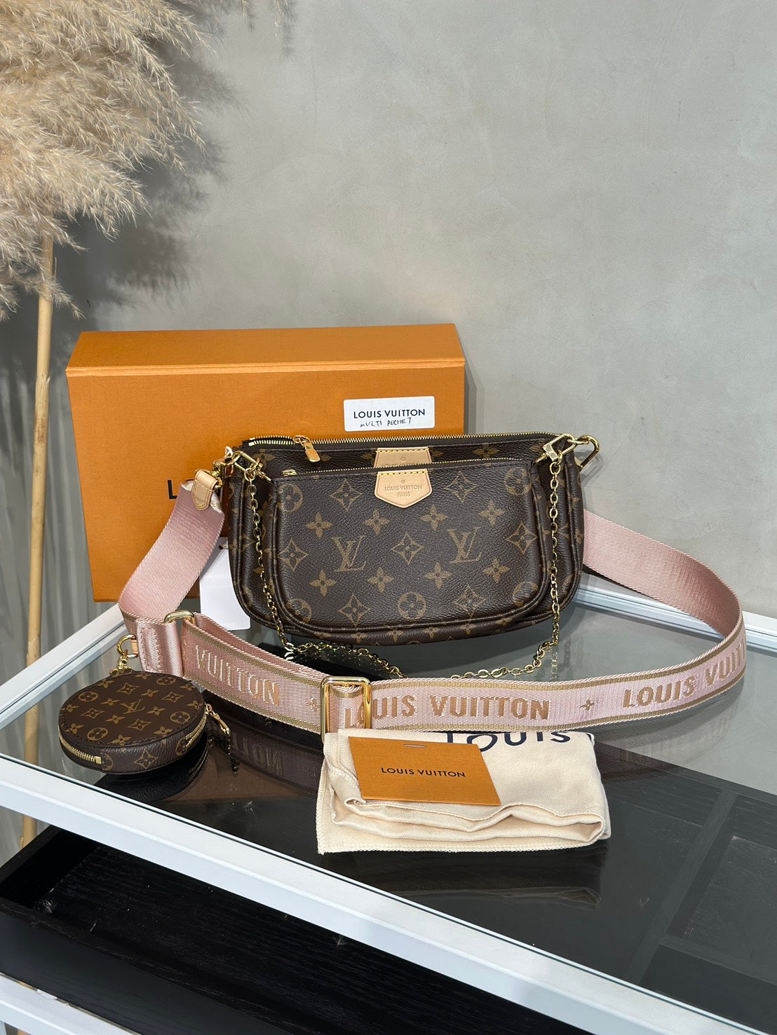 LOUIS VUITTON 五合一麻將包 - 粉