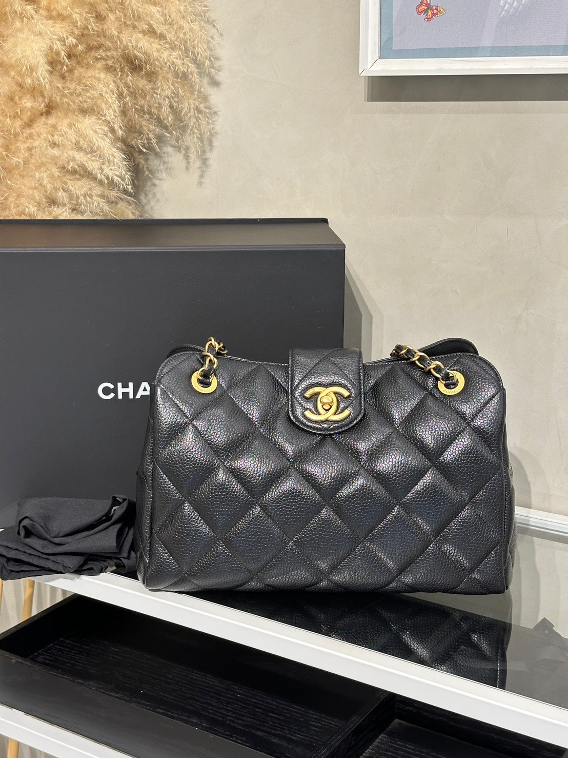CHANEL 復古雙C保齡球包 - 黑金