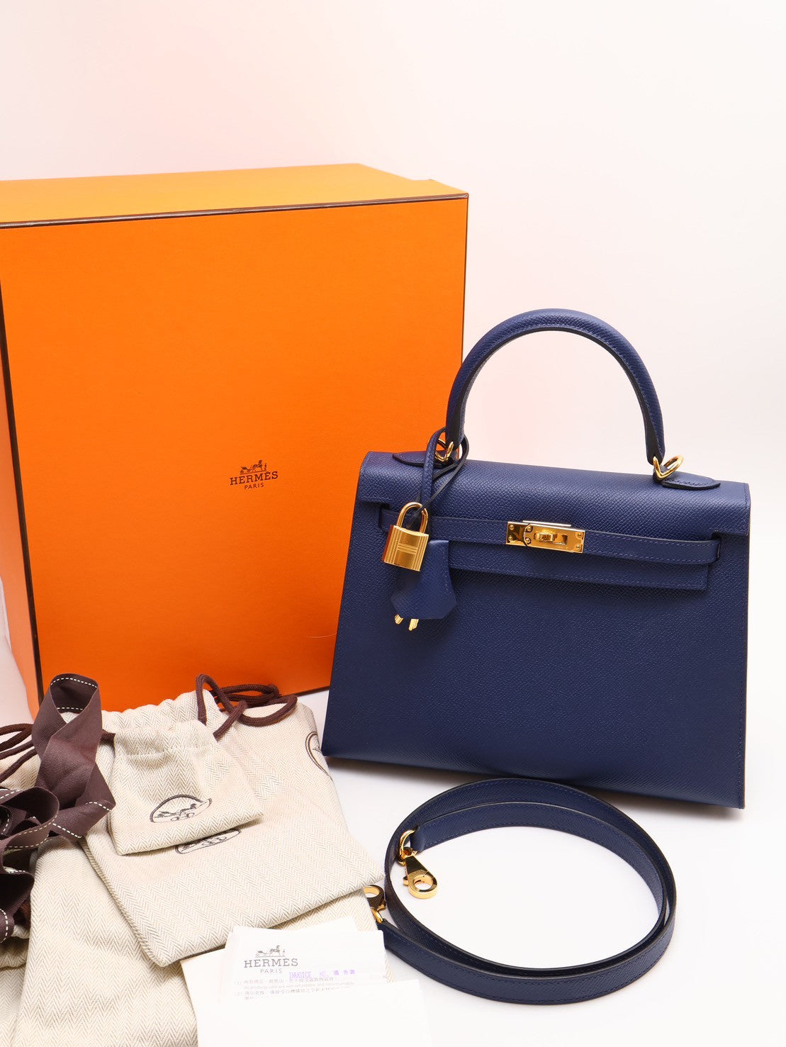 HERMES Kelly 25 - 海軍藍金 W